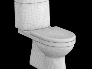 two piece ewc toilet modeled in 3ds max 3D मॉडल