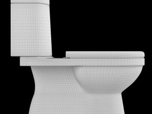 two piece ewc toilet modeled in 3ds max 3D मॉडल