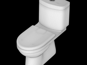 two piece ewc toilet modeled in 3ds max 3D मॉडल