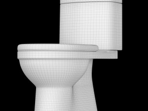 two piece ewc toilet modeled in 3ds max 3D मॉडल