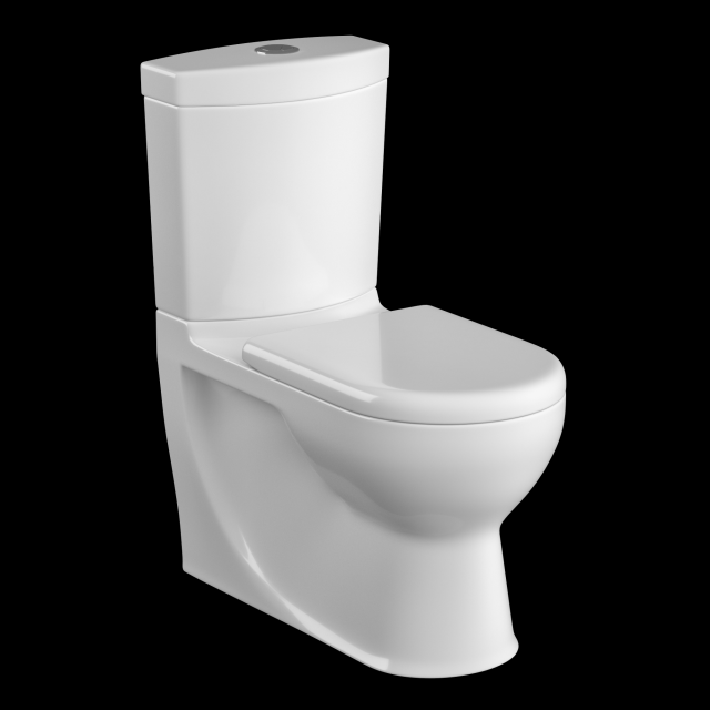 two piece ewc toilet modeled in 3ds max 3D Model .c4d .max .obj .3ds .fbx .stl .blend 