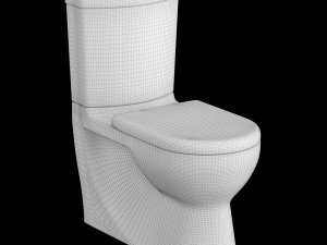 two piece ewc toilet modeled in 3ds max 3D Model