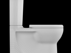two piece ewc toilet modeled in 3ds max 3D Model