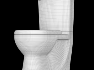 two piece ewc toilet modeled in 3ds max 3D Model