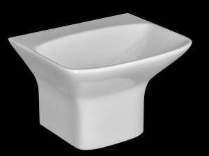 wall hung rectangle shape wash basin modeled in 3ds max 3D मॉडल