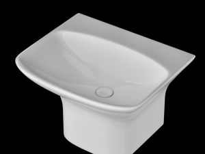 wall hung rectangle shape wash basin modeled in 3ds max Model 3D