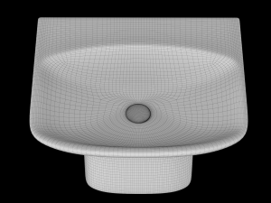 wall hung rectangle shape wash basin modeled in 3ds max Model 3D