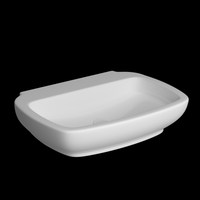 wall hung rounded rectangle wash basin modeled in 3ds max 3D 모델 .c4d .max .obj .3ds .fbx .stl .blend 