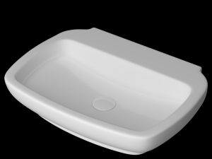 wall hung rounded rectangle wash basin modeled in 3ds max 3D 모델