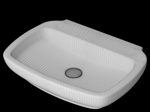 wall hung rounded rectangle wash basin modeled in 3ds max 3D 모델