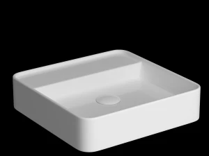 Lavat&oacute;rio suspenso de formato quadrado modelado no 3ds max Modelo 3D