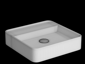 wall hung square shape wash basin modeled in 3ds max 3D Модель