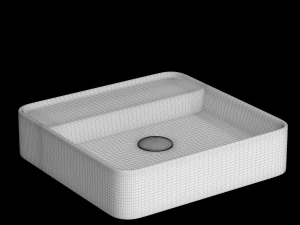 wall hung square shape wash basin modeled in 3ds max 3D Model