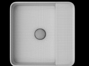 wall hung square shape wash basin modeled in 3ds max 3D Model