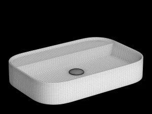 wall hung rounded rectangle wash basin modeled in 3ds max 3D Model