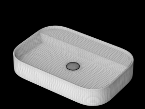 wall hung rounded rectangle wash basin modeled in 3ds max 3D Model