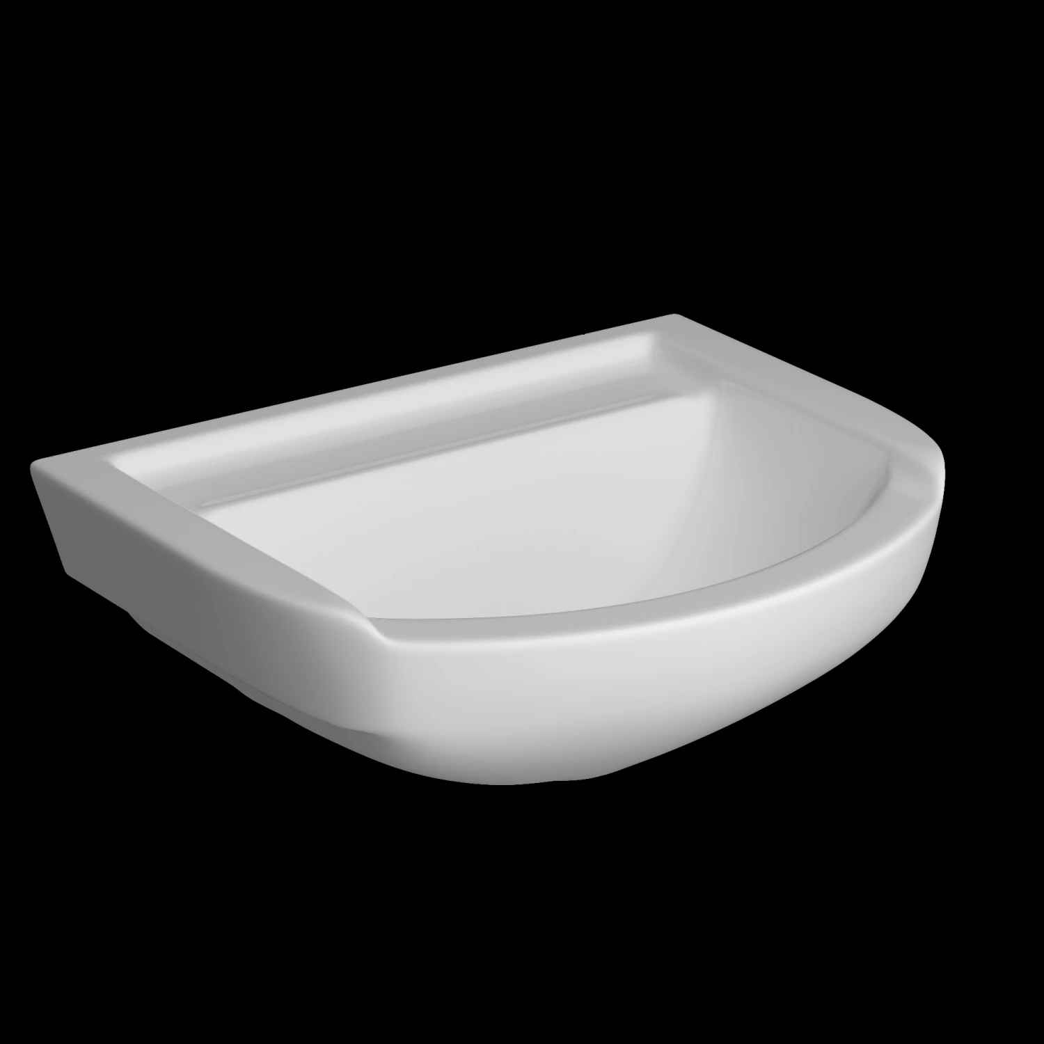 wall hung half round wash basin modeled in 3ds max 3D Model .c4d .max .obj .3ds .fbx .stl .blend 