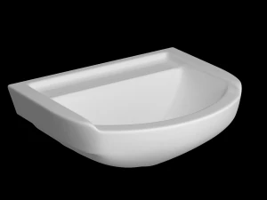Lavat&oacute;rio semi-redondo pendurado na parede modelado no 3ds max Modelo 3D