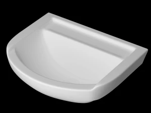 wall hung half round wash basin modeled in 3ds max 3D Model