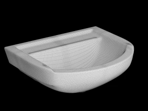 wall hung half round wash basin modeled in 3ds max 3D Model