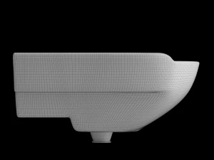 wall hung half round wash basin modeled in 3ds max 3D Model
