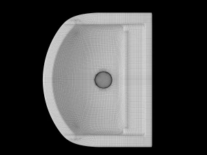 wall hung half round wash basin modeled in 3ds max 3D Model