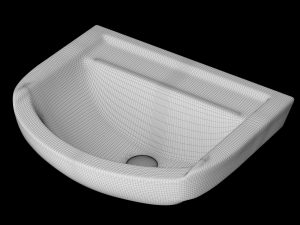 wall hung half round wash basin modeled in 3ds max 3D Model