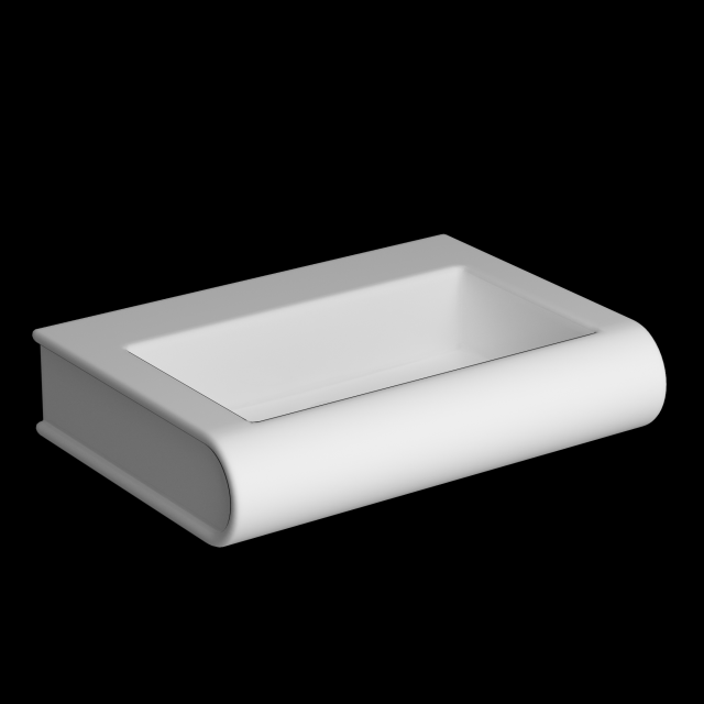 wall hung rectangle wash basin modeled in 3ds max Modelo 3D .c4d .max .obj .3ds .fbx .stl .blend 