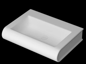 wall hung rectangle wash basin modeled in 3ds max 3D Model