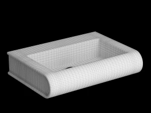 wall hung rectangle wash basin modeled in 3ds max 3D Model