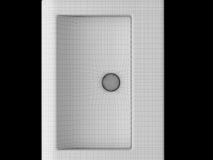 wall hung rectangle wash basin modeled in 3ds max 3D Model