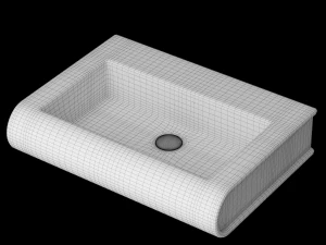 wall hung rectangle wash basin modeled in 3ds max 3D Model