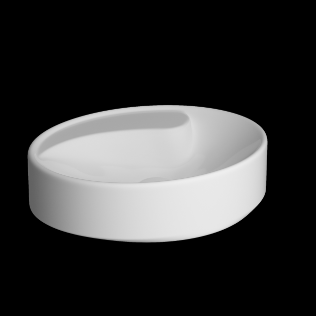wall hung ellipse wash basin modeled in 3ds max Model 3D .c4d .max .obj .3ds .fbx .stl .blend 