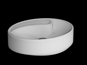 wall hung ellipse wash basin modeled in 3ds max Model 3D