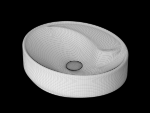 wall hung ellipse wash basin modeled in 3ds max Model 3D