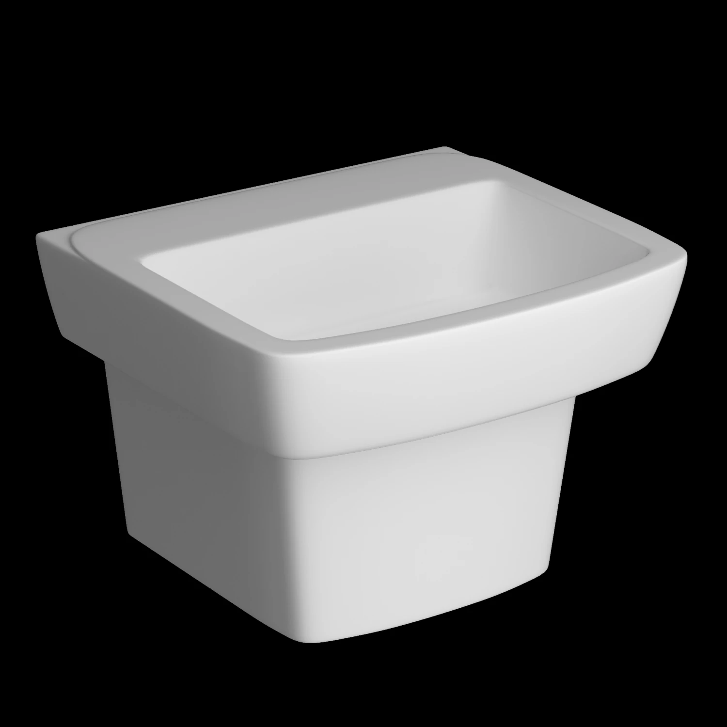 wall hung rectangle wash basin modeled in 3ds max 3D Model .c4d .max .obj .3ds .fbx .stl .blend 