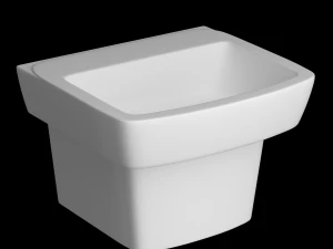 Lavat&oacute;rio retangular suspenso modelado no 3ds max Modelo 3D