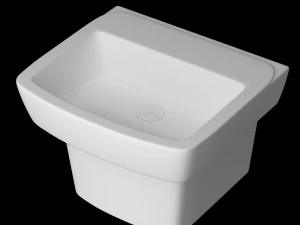 wall hung rectangle wash basin modeled in 3ds max 3D Model