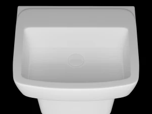 wall hung rectangle wash basin modeled in 3ds max 3D Model
