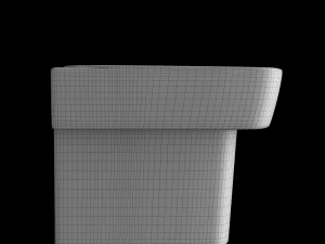 wall hung rectangle wash basin modeled in 3ds max 3D Model
