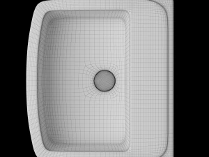 wall hung rectangle wash basin modeled in 3ds max 3D Model
