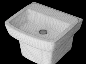 wall hung rectangle wash basin modeled in 3ds max 3D Model