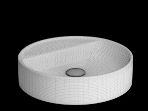 wall hung round shape wash basin modeled in 3ds max 3D Model