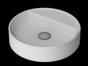 wall hung round shape wash basin modeled in 3ds max 3D Model