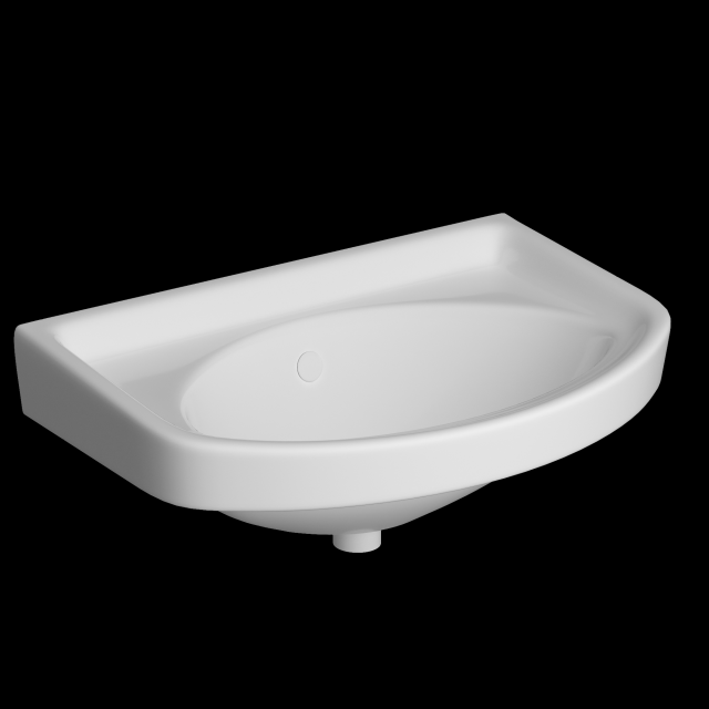 wall hung rectangle wash basin modeled in 3ds max 3D Model .c4d .max .obj .3ds .fbx .stl .blend 