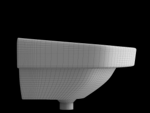 wall hung rectangle wash basin modeled in 3ds max 3D Model