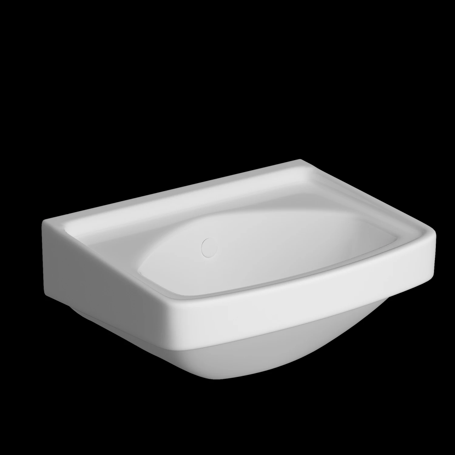wall hung rectangle wash basin modeled in 3ds max 3D Model .c4d .max .obj .3ds .fbx .stl .blend 