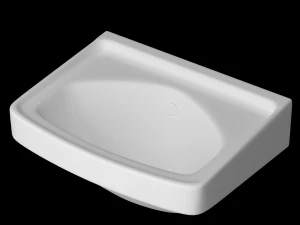 wall hung rectangle wash basin modeled in 3ds max 3D Model