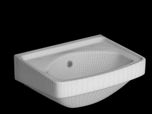 wall hung rectangle wash basin modeled in 3ds max 3D Model