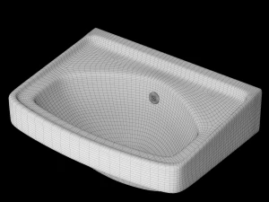 wall hung rectangle wash basin modeled in 3ds max 3D Model